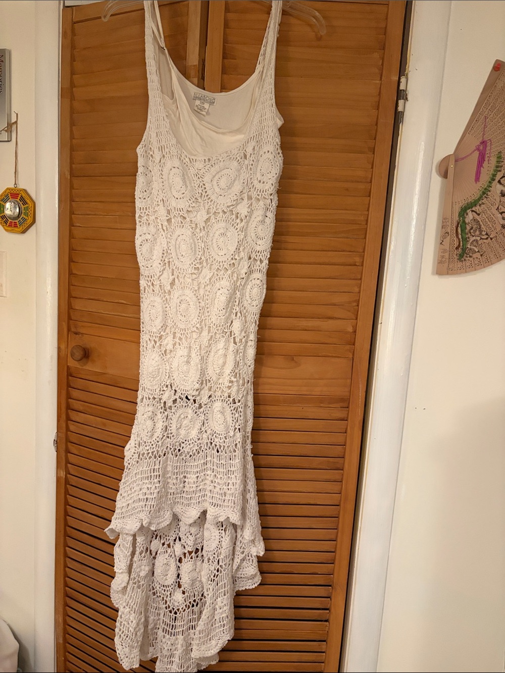 Billabong White Crochet High-Low Maxi Dress